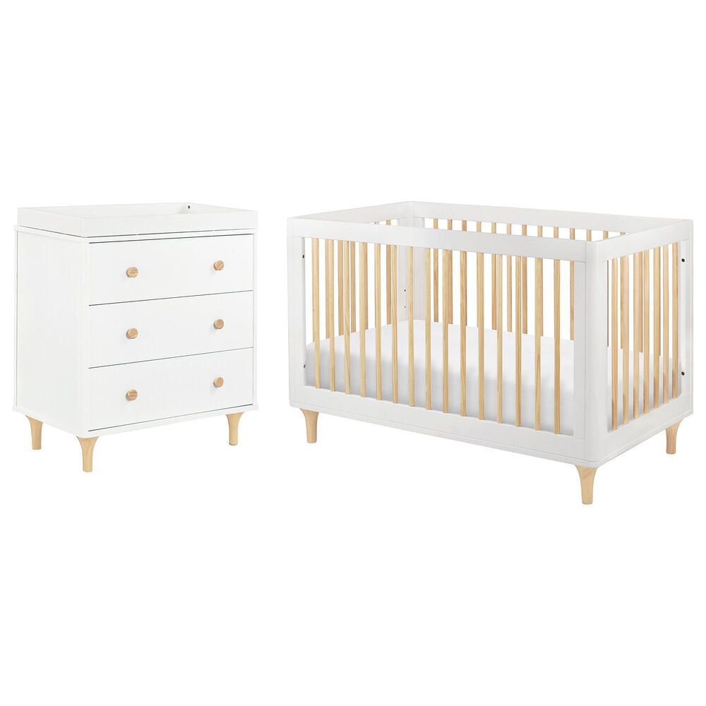 Babyletto Lolly 3 Piece Nursery Set in White and Natural, , large