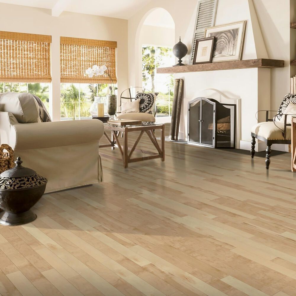 Hartco Prime Harvest Natural Medium Gloss Maple 3 1/4&quot; Solid Hardwood, , large