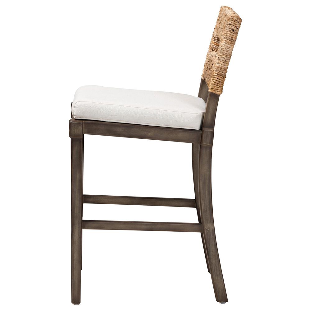 Baxton Studio Porsha Counter Stool in Dark Brown and Natural, , large