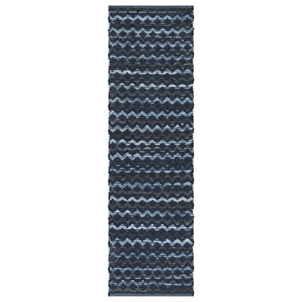 Safavieh Montauk 2"3" x 8" Turquoise, Navy Blue and Black Runner, , large