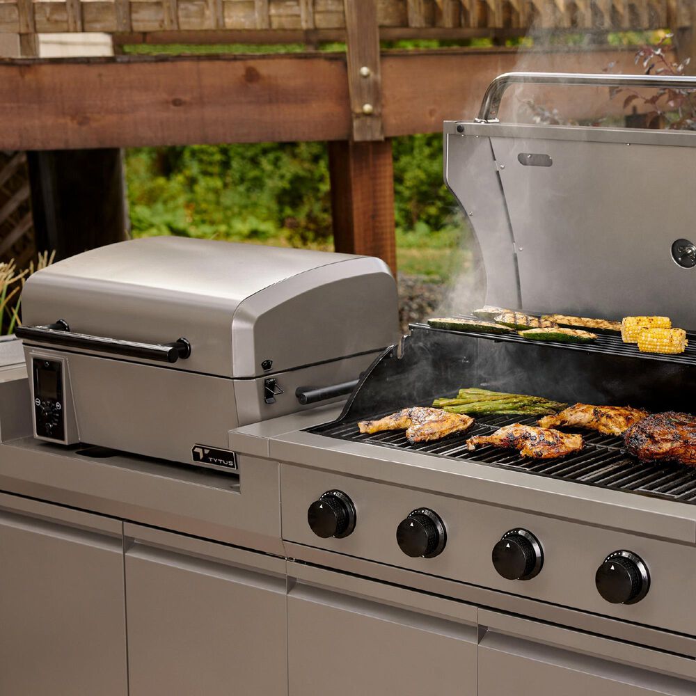 Tytus Anaheim and Emberwood 3-Piece Modular Duo with Pellet Grill in Gunmetal Gray, , large