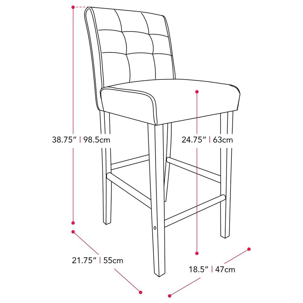 CorLiving Leila 31&quot; Bar Stool in Silver Grey, , large