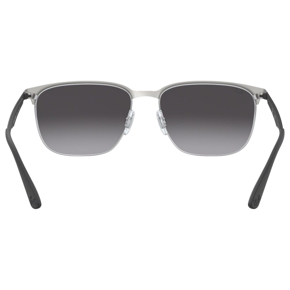 Rayban Glasses Sunglasses with Grey Gradient Lenses in Polished Black on Silver, , large