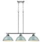 Golden Lighting Duncan 3-Light Pendant with Seafoam Shade in Chrome, , large