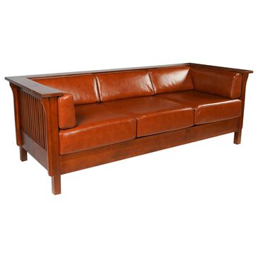 Crafters & Weavers Craftsman and Mission Stationary Sofa in Russet Brown, , large