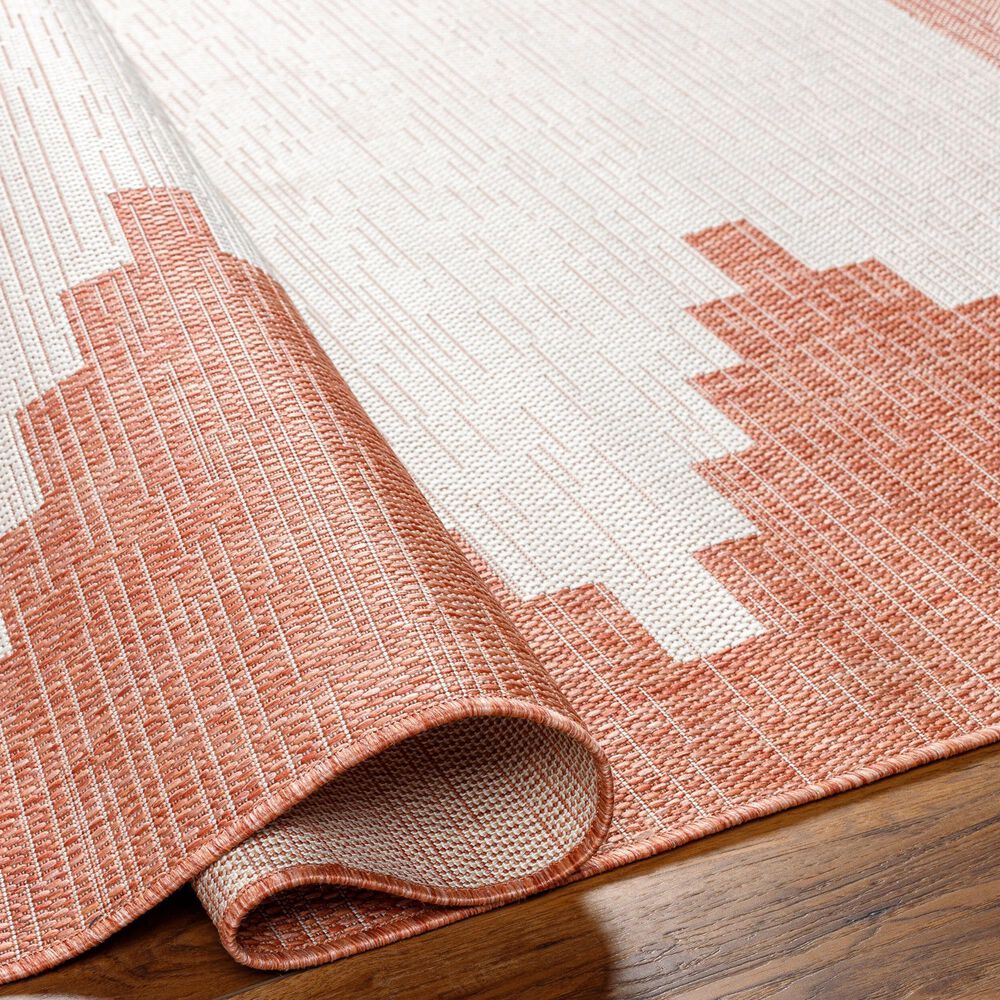 Surya Eagean EAG-2436 Rust, Ivory, Dusty Pink and Dusty Coral 2&#39; x 2&#39;11&quot; Indoor/Outdoor Area Rug, , large