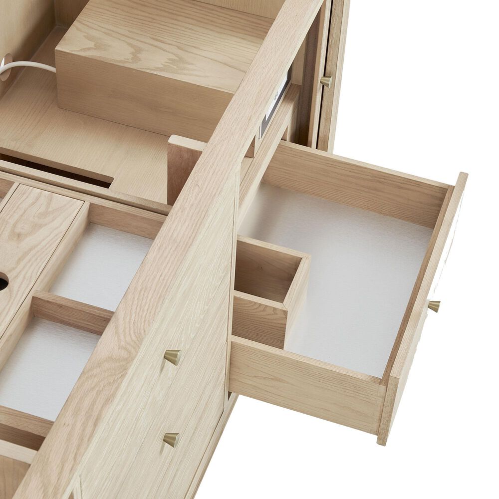 James Martin Vanities Marigot 72" Double Bathroom Vanity in Sunwashed Oak with 3 cm Ethereal Noctis Quartz Top, Rectangular Sinks and FreePower Wireless Charger, , large