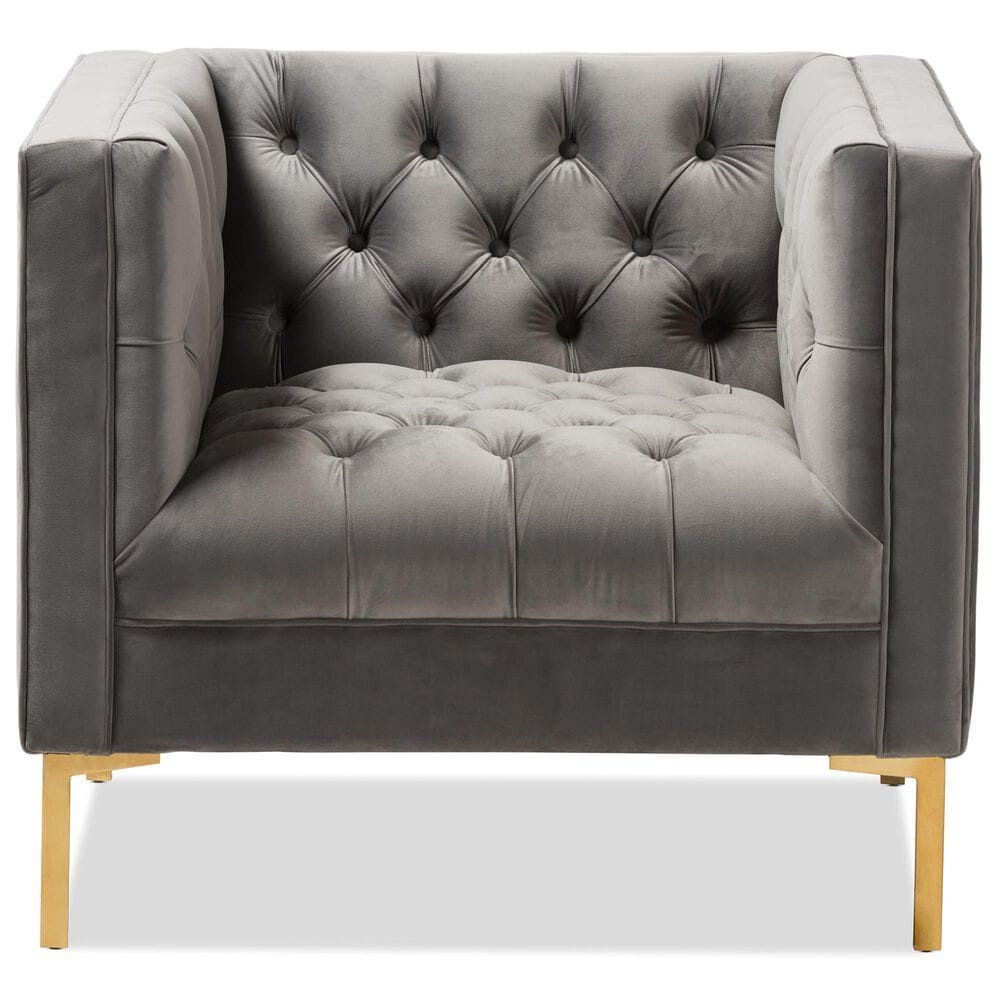 Baxton Studio Zanetta Lounge Chair in Grey, , large