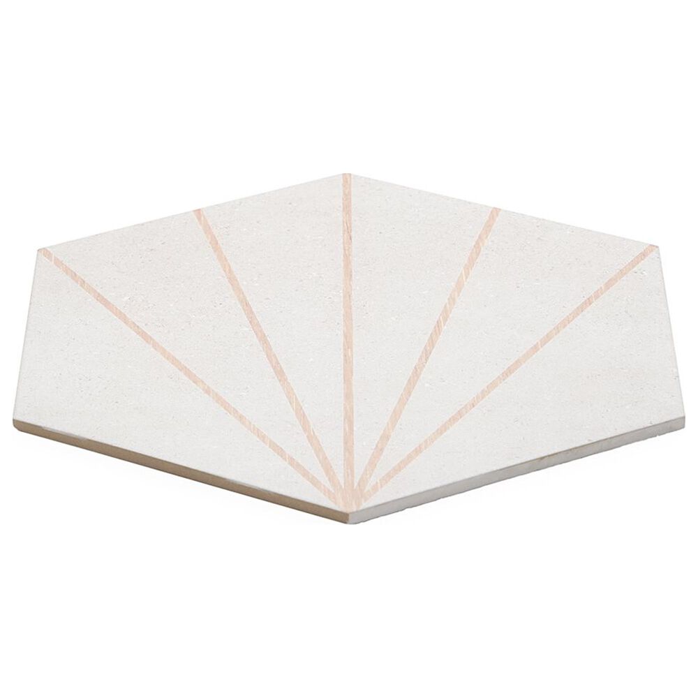 Soho Studio Piaka Beams White 13&quot; x 14&quot; Hexagon Porcelain Tile, , large