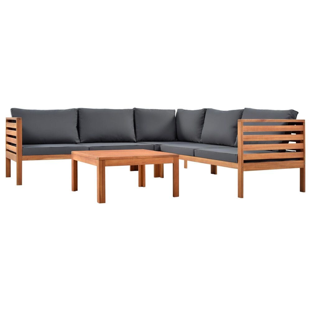 Hearth and Haven 4-Piece Outdoor Sectional Set in Gray, , large