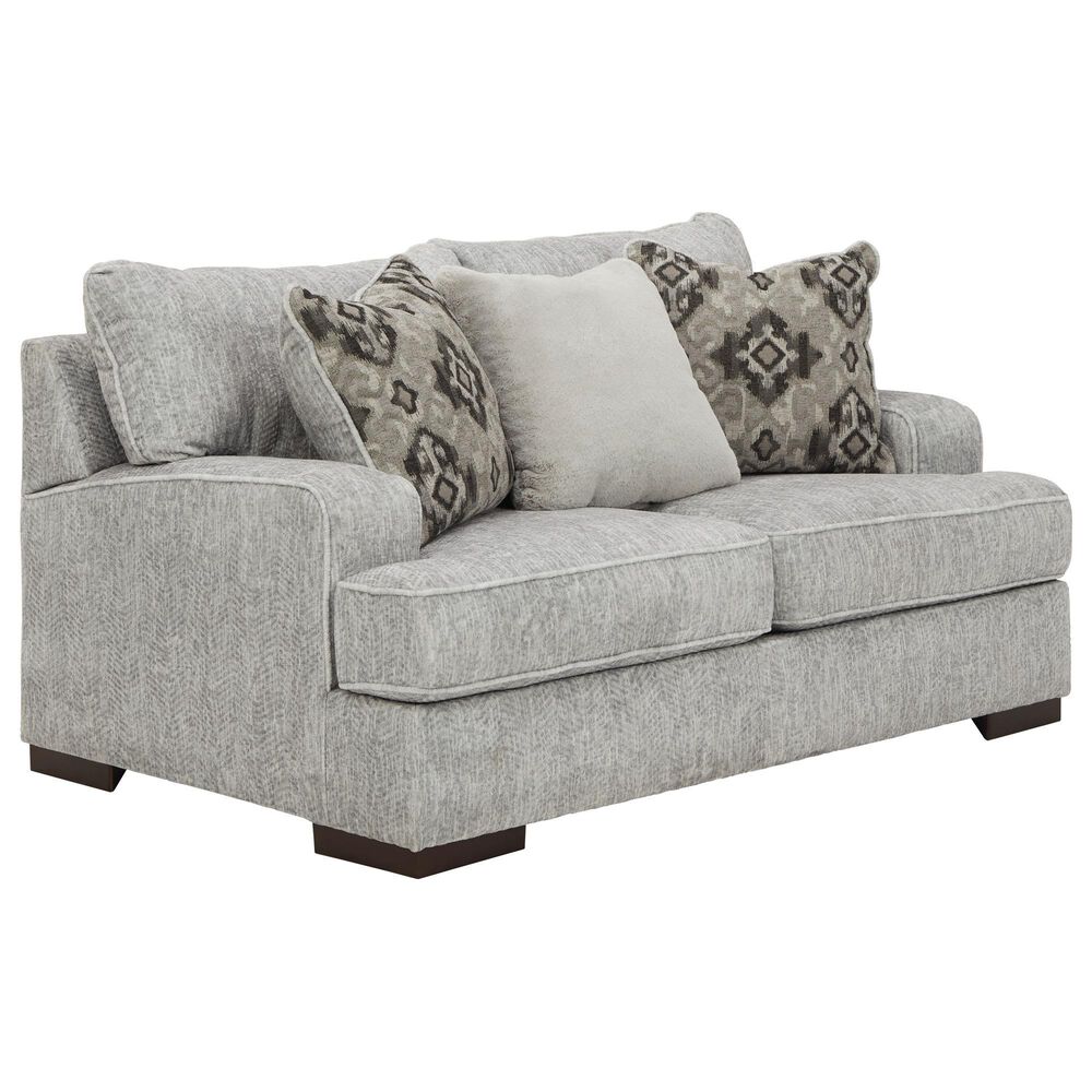 Signature Design by Ashley Mercado Loveseat in Pewter Nebraska