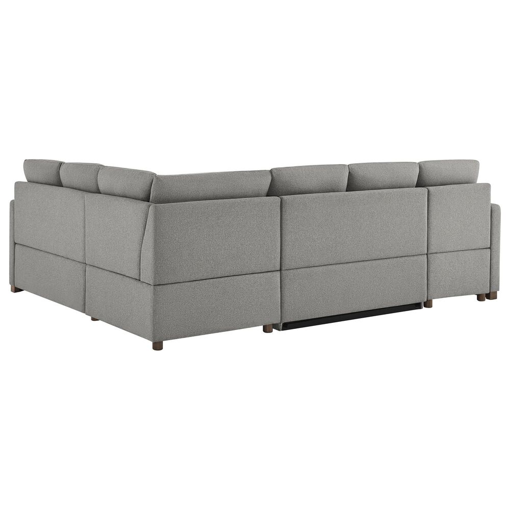 Lifestyle Solutions Edgewood Stationary Convertible Sleeper Sectional in Light Gray, , large