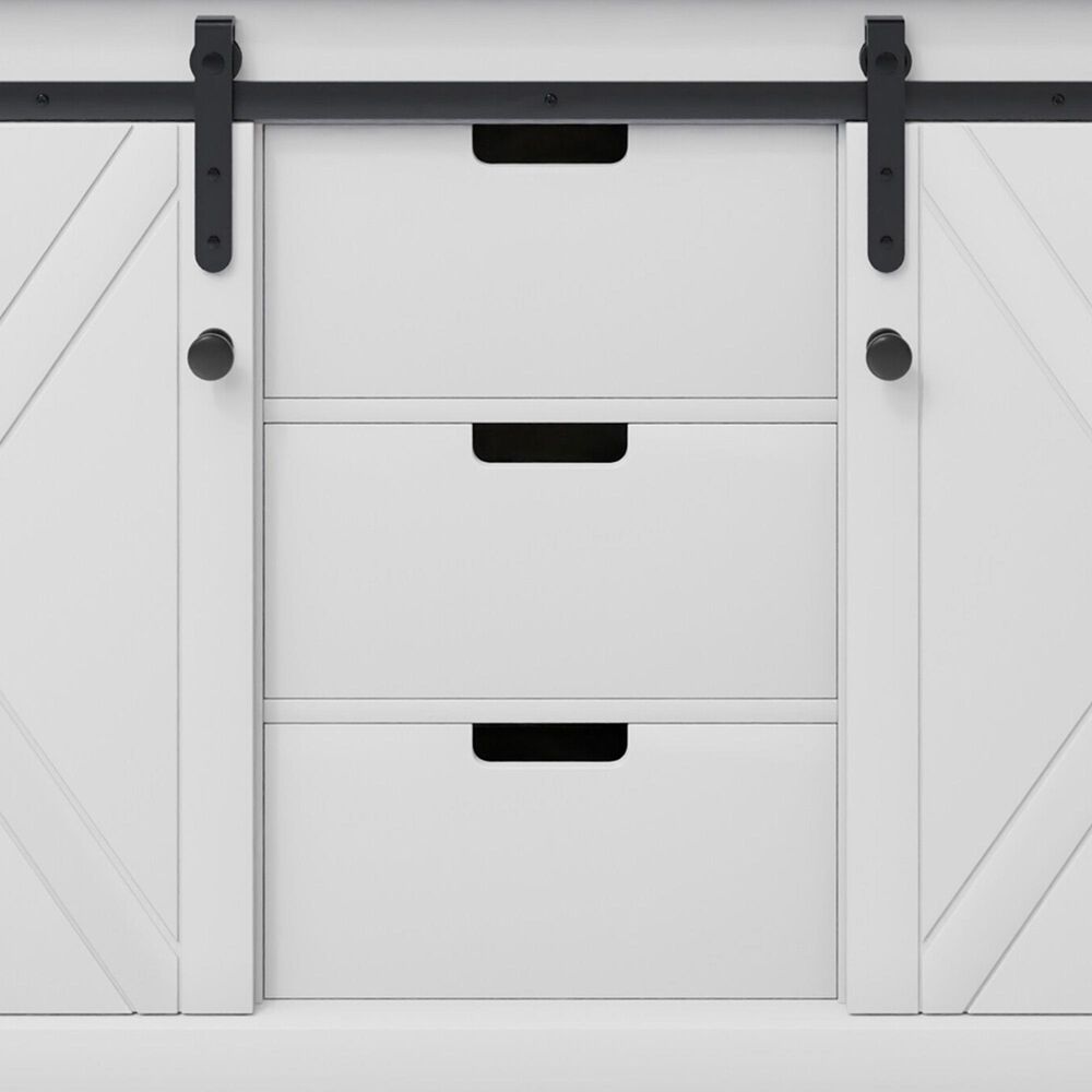 Lexora Home Marsyas 60" Double Bathroom Vanity in White with Grey Quartz Top and Rectangular Sinks, , large