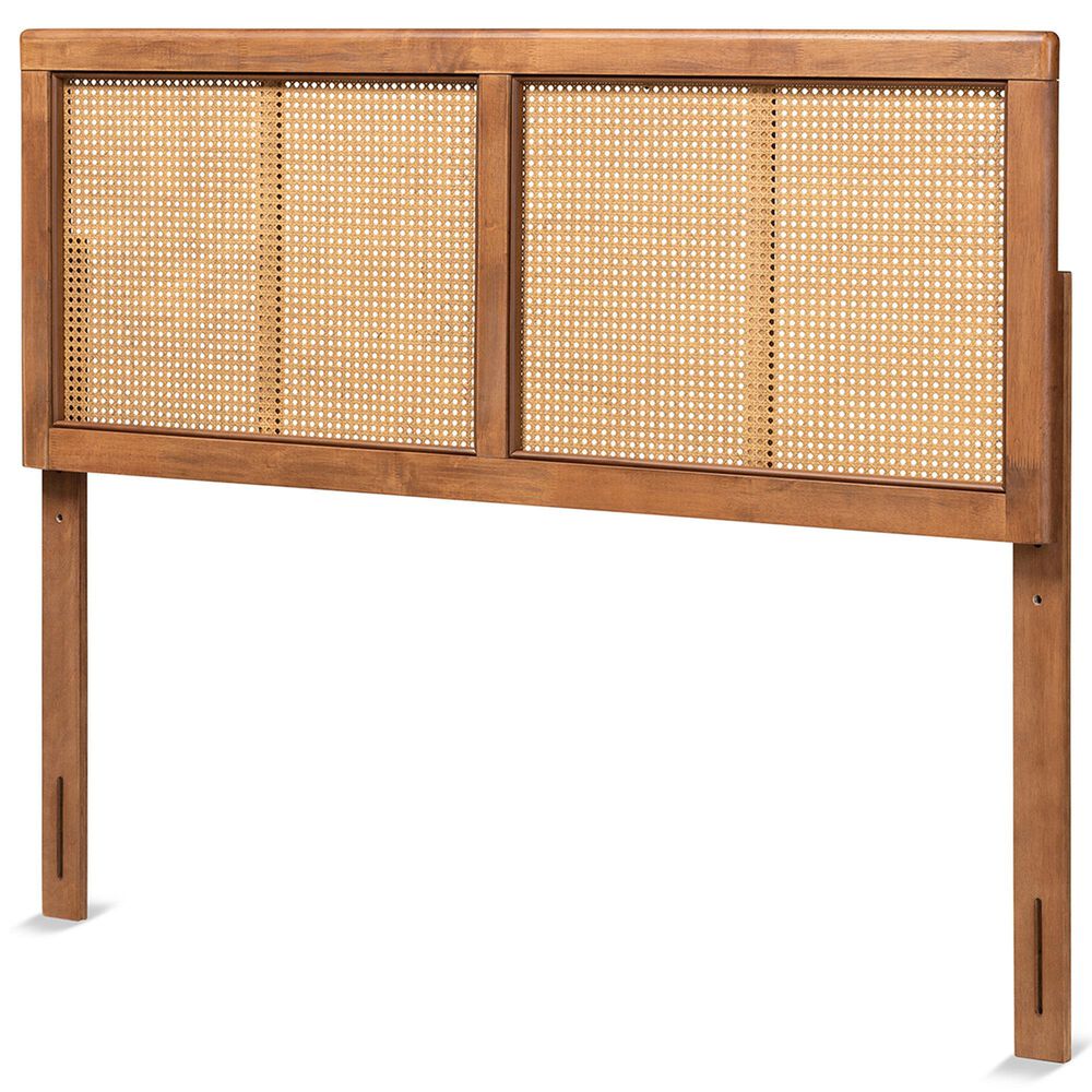 Baxton Studio Gilbert Full Panel Headboard in Ash Walnut, , large