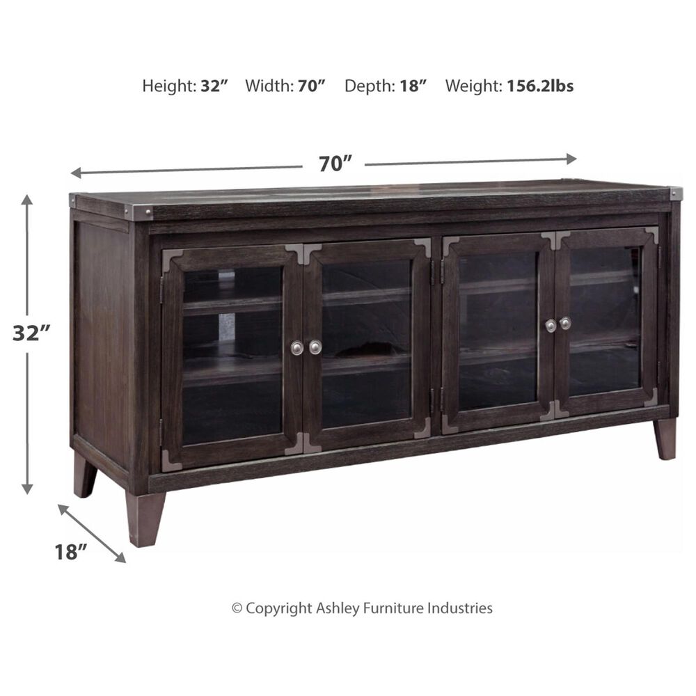 Signature Design by Ashley Todoe Extra Large 70&quot; TV Stand in Industrial Gray, , large