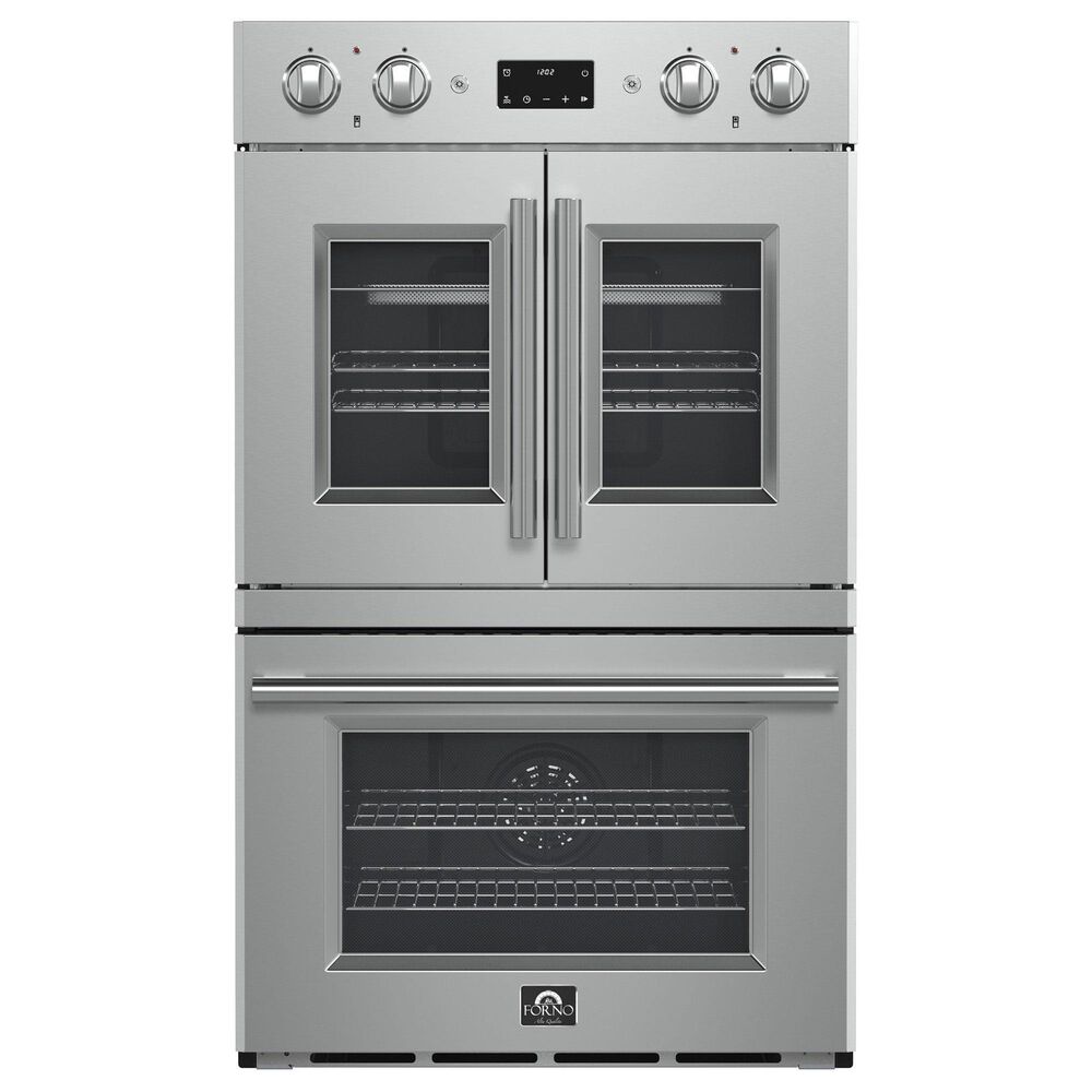 Forno Asti 30" Double Electric Wall Oven with Upper French Door in Stainless Steel, , large