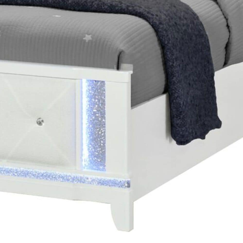 Global Furniture USA Alina King Panel Bed with LED in White, , large