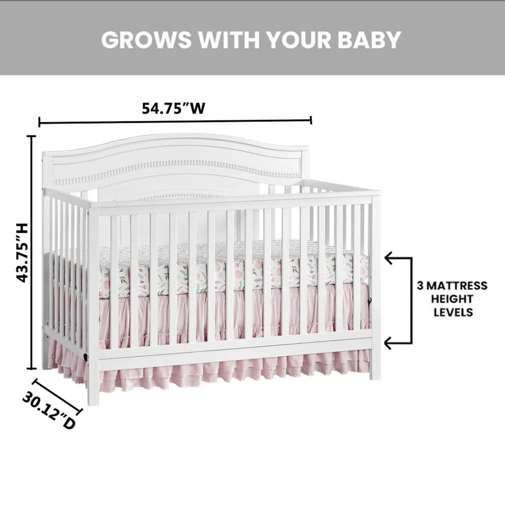 Oxford Baby Briella 4-In-1 Convertible Crib in White, , large