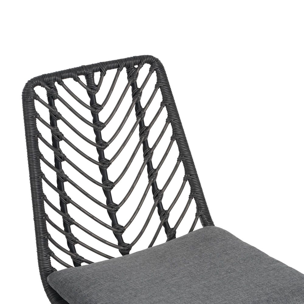 Hearth and Haven Deja Patio Chair with Gray Cushion in Gray &#40;Set of 2&#41;, , large