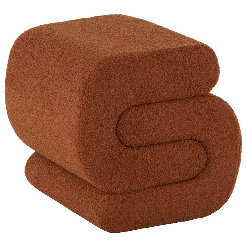 Maple and Jade 20" Boucle Accent Ottoman in Copper, , large
