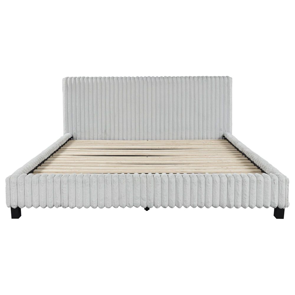 Ashley Zuraleus 3-Piece King Upholstered Platform Bedroom Set in Matte White, , large