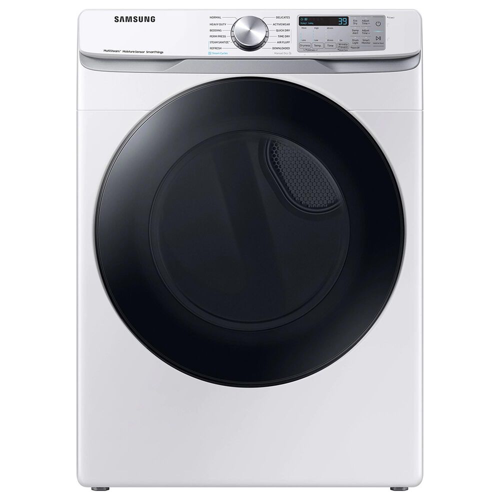 Samsung 4.5 Cu. Ft Front Load Washer with Steam and 7.5 Cu. Ft. Gas Dryer Laundry Pair in White, , large