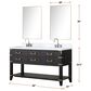 Lexora Home Norwalk 60" Double Bathroom Vanity in Brown Oak with White Cultured Marble Top  and Rectangle Sink, , large