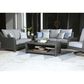 Ashley Elite Park Stationary Patio Loveseat with Cushion in Gray, , large