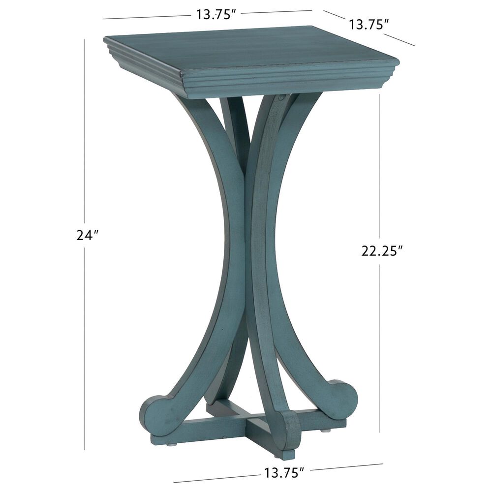 Linden Boulevard Dylan Sculptural Pedestal End Table in Blue, , large