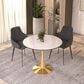 Leisuremod Leisuremod Bristol 31 round dining table Gold base with White Sintered stone Top, , large