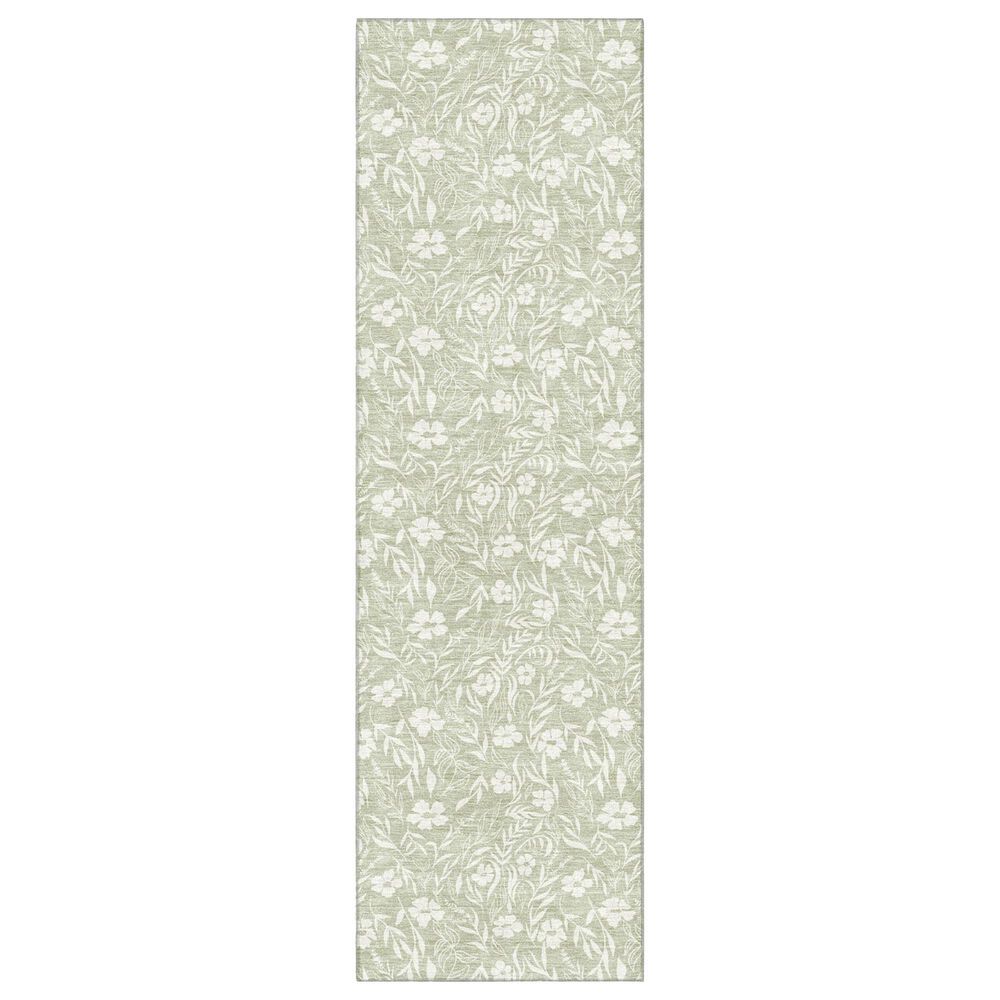 Dalyn Rug Company Soft Essentials Floral Celery 2"3" x 7"6" Indoor/Outdoor Runner, , large