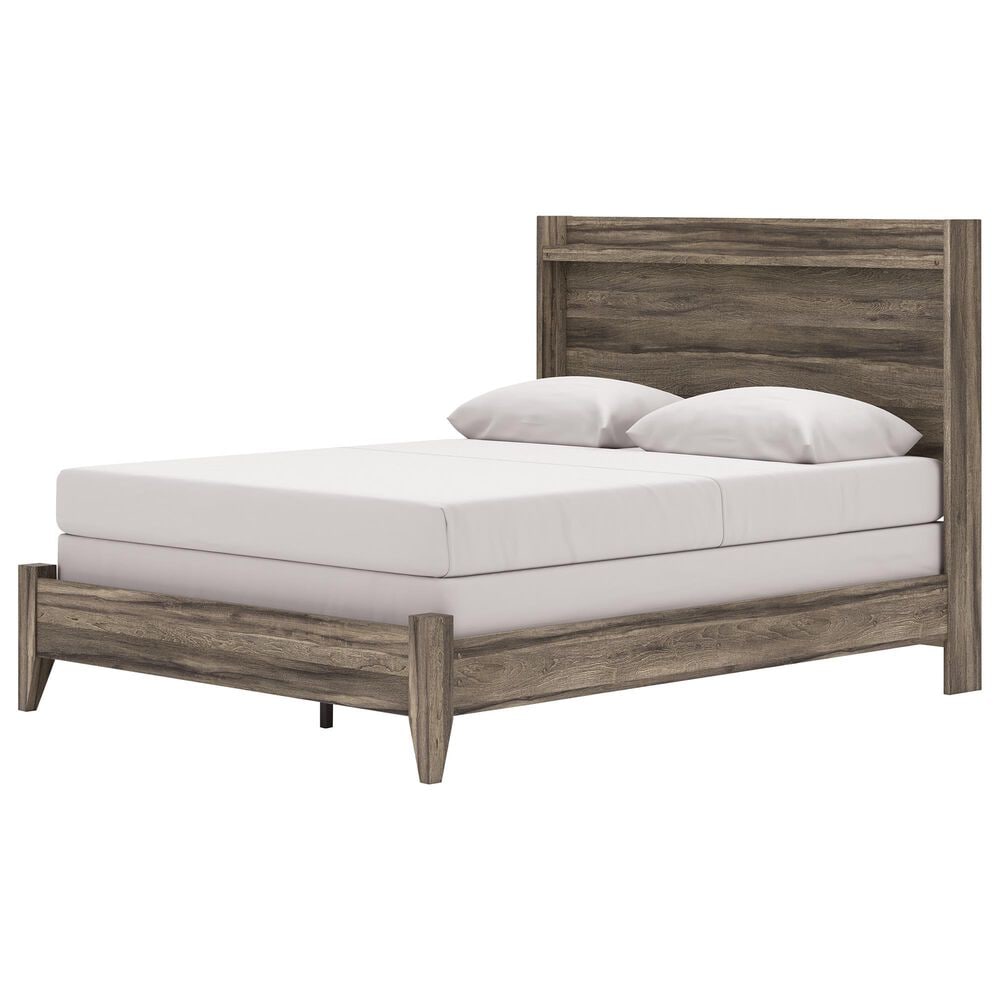 Ashley Elbrim Queen Panel Bed in Weathered Brown, , large