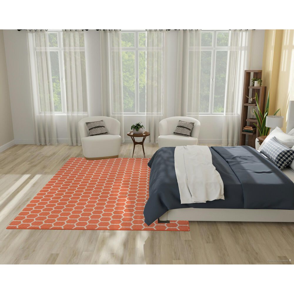Nourison Twist Reversible 6&#39; x 9&#39; Coral Indoor/Outdoor Area Rug, , large