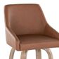 LumiSource Hannah Swivel Counter Stool with Camel Faux Leather Upholstery in Whitewashed and Black (Set of 2), , large