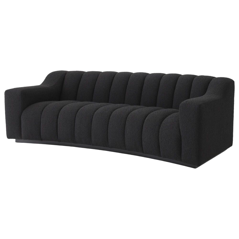 Eichholtz Kelly S Stationary Sofa with Pillows in Boucle Black, Black and White, , large
