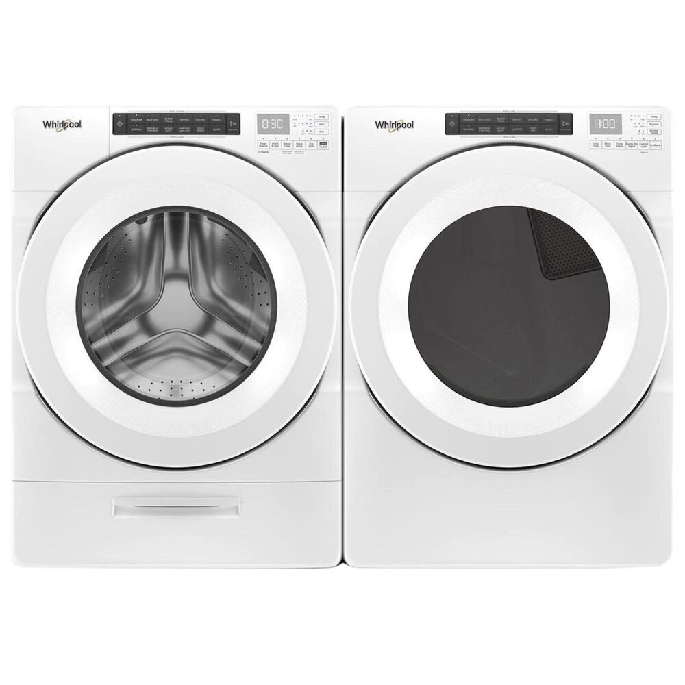Whirlpool 4.5 Cu. Ft. Front Load Washer and 7.4 Cu. Ft. Electric Dryer in White, , large