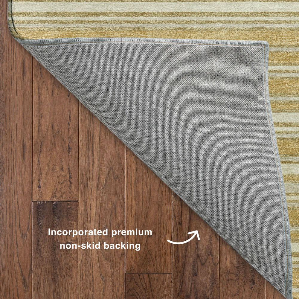 Dalyn Rug Company Soft Essentials Striped Gold 8' Round Indoor/Outdoor Area Rug, , large