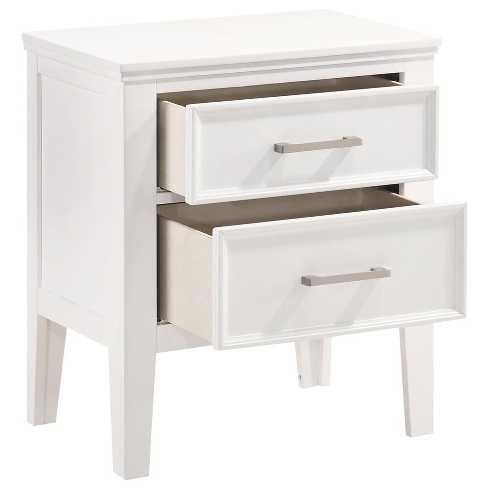 New Heritage Design Andover 2 Drawer Nightstand in White, , large