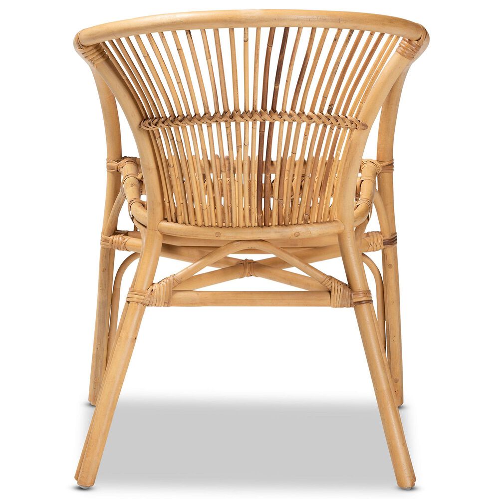 Baxton Studio Murai Arm Chair in Natural Brown, , large
