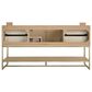 37B Mauri 60" Single Bathroom Vanity with Metal Base in Warm Oak and White Composite Stone Top, , large