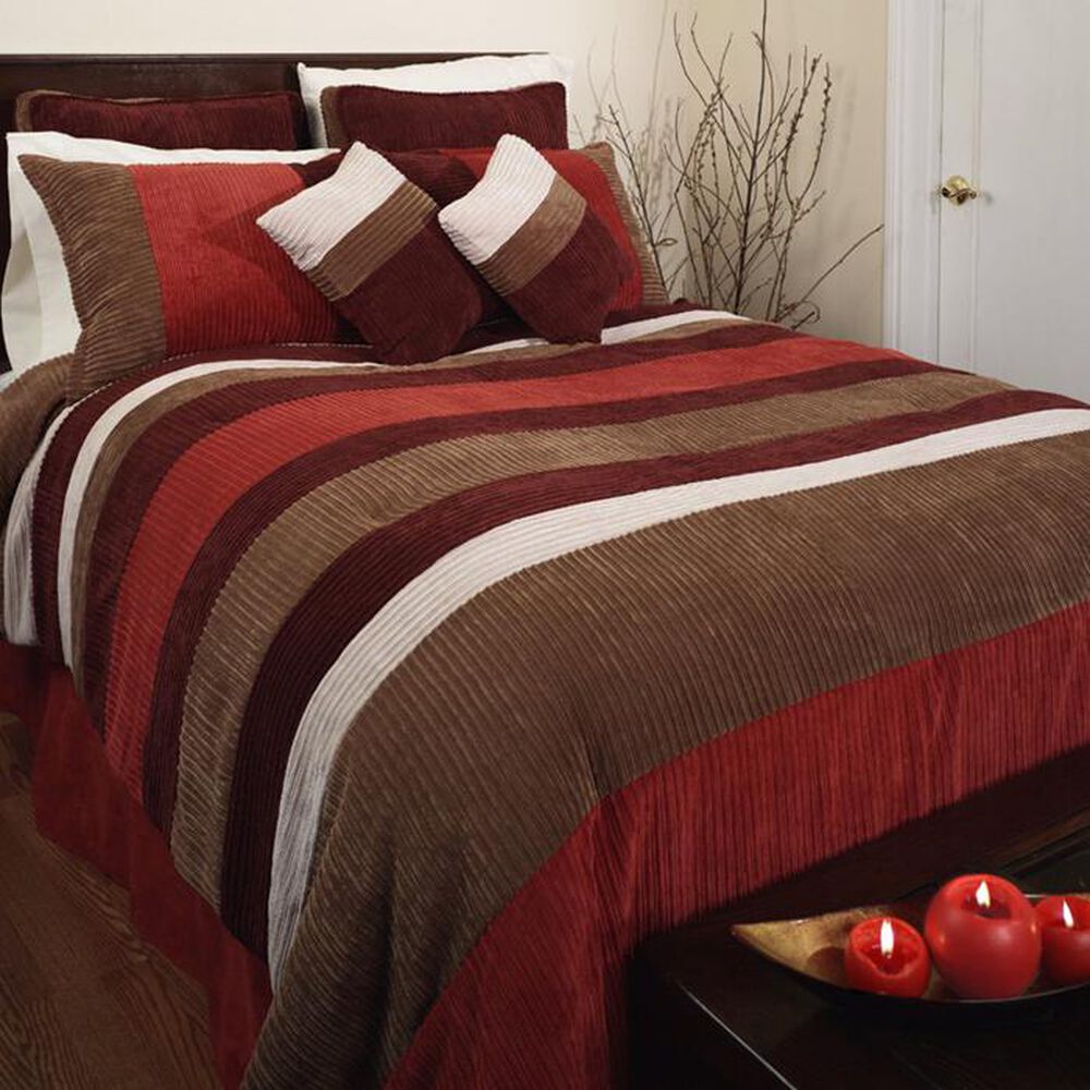 Epoch Hometex Geo 7 Piece Full Comforter Set in Red, , large