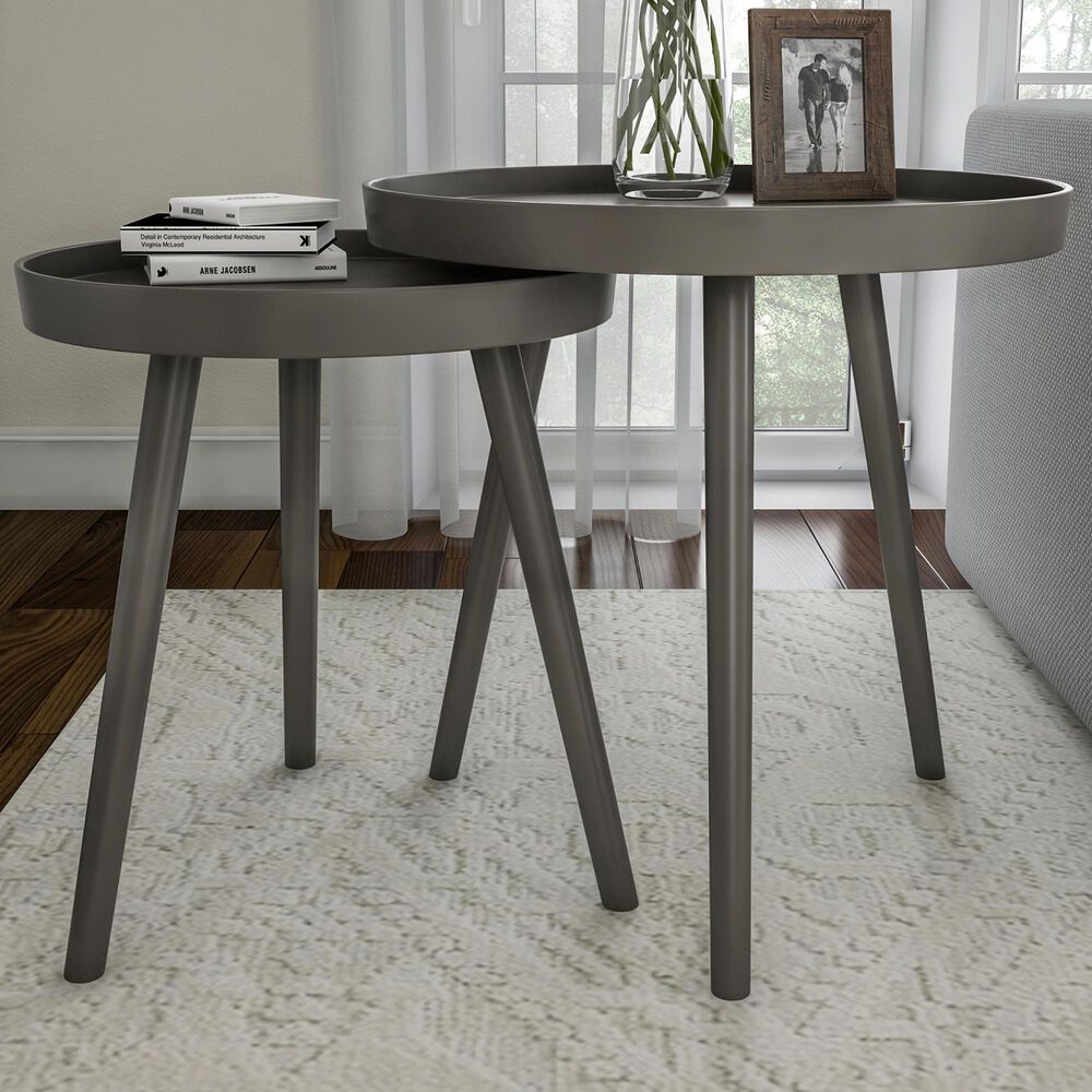 Timberlake Hastings Home End Table in Slate Gray &#40;Set of 2&#41;, , large