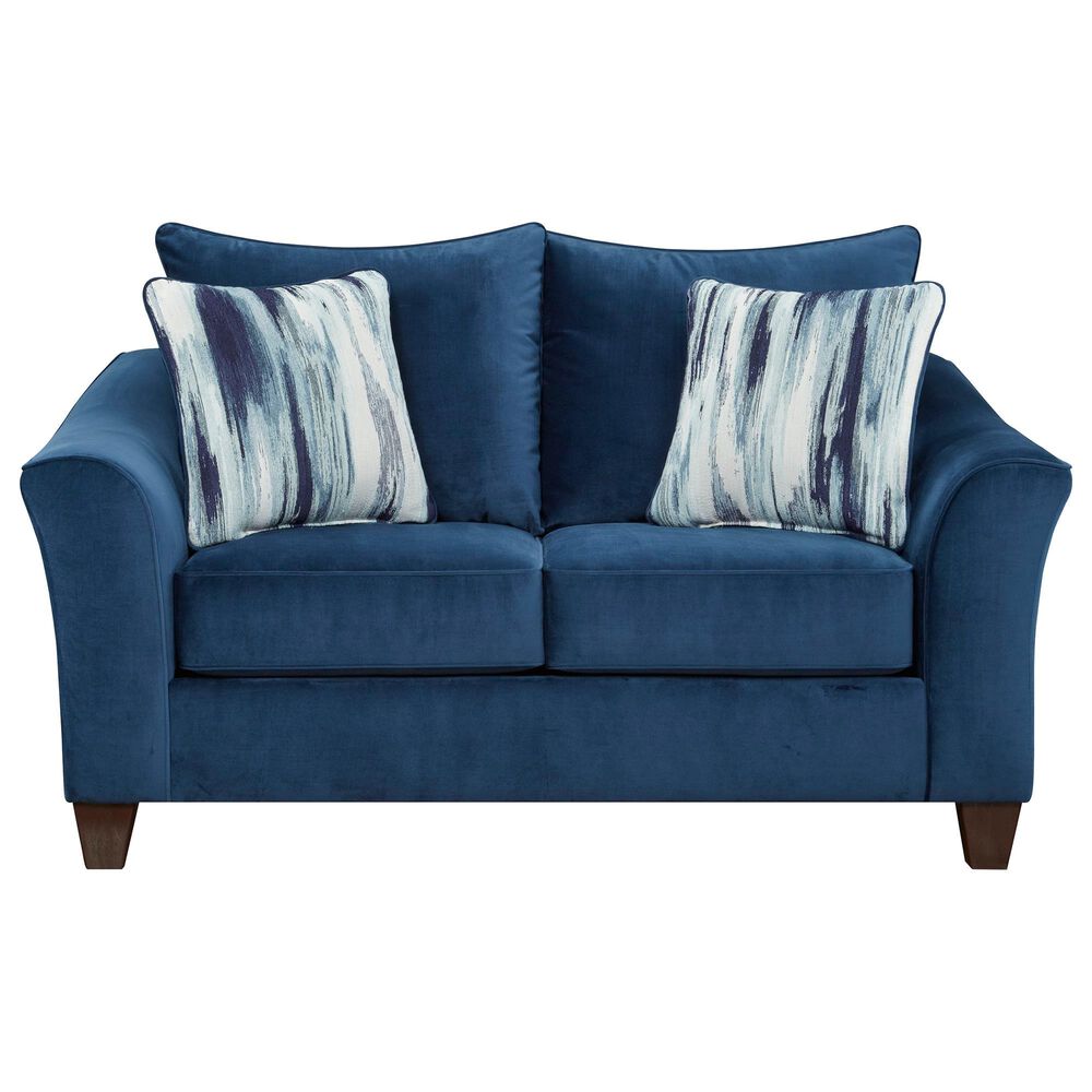 Arapahoe Home Loveseat in Velour Navy, , large