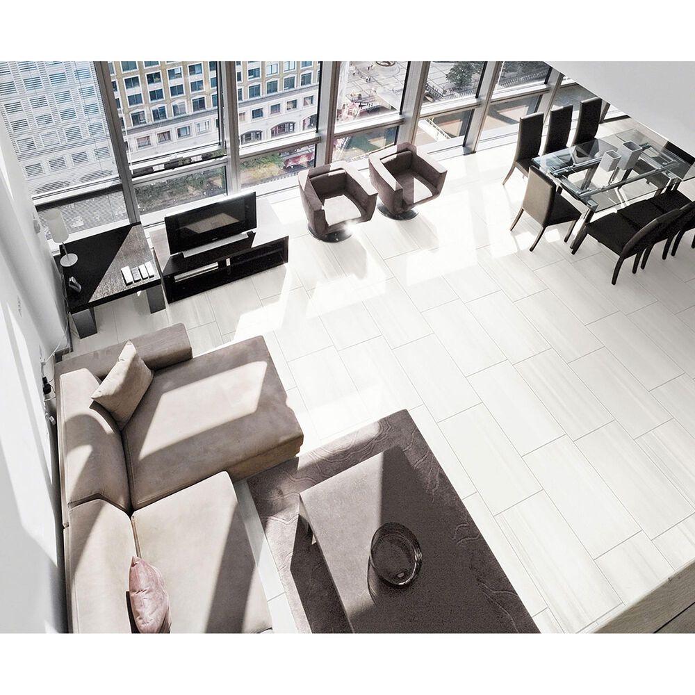 MS International Watercolor Bianco 12&quot; x 24&quot; Porcelain Tile, , large