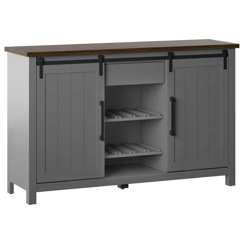 RTJ Furniture 2-Door Sideboard with Wine Storage in Antique Gray, , large