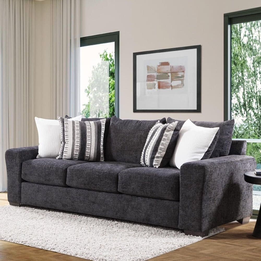 Northwestern Zazie Stationary Sofa in Onyx, , large