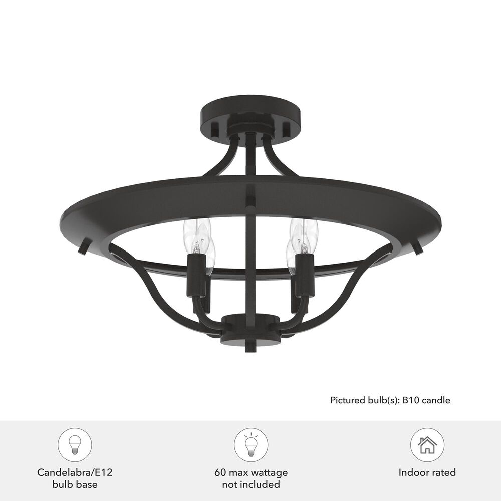 Hunter Perch Point 4-Light Semi-Flush Mount in Noble Bronze, , large
