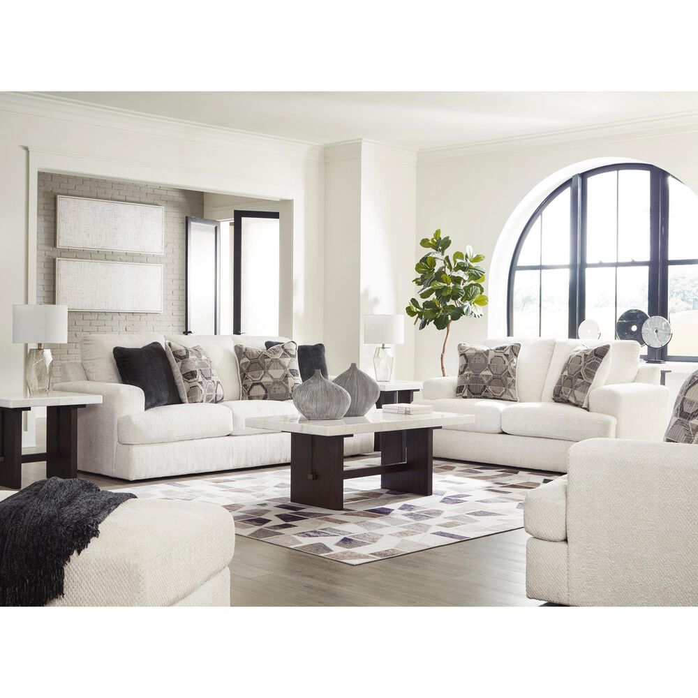 Ashley Karinne Stationary Loveseat in Linen, , large