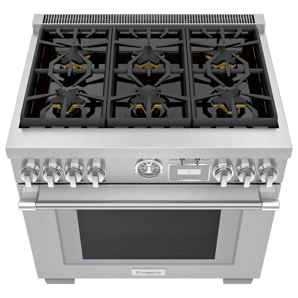 Thermador 36&quot; Pro Grand Dual Fuel Range with 6 Burners in Stainless Steel, , large