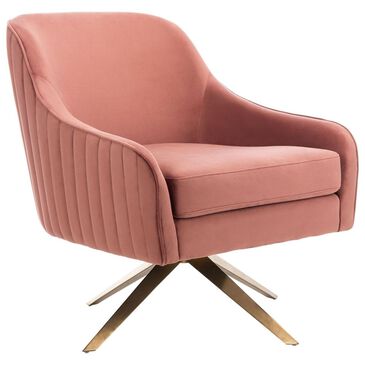 Safavieh Leyla Accent Chair in Dusty Rose Velvet, , large